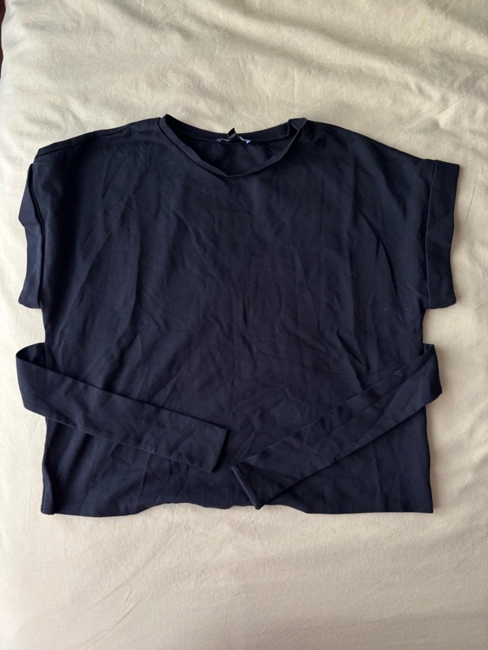 Express Black Waist Tie Short Sleeve Top